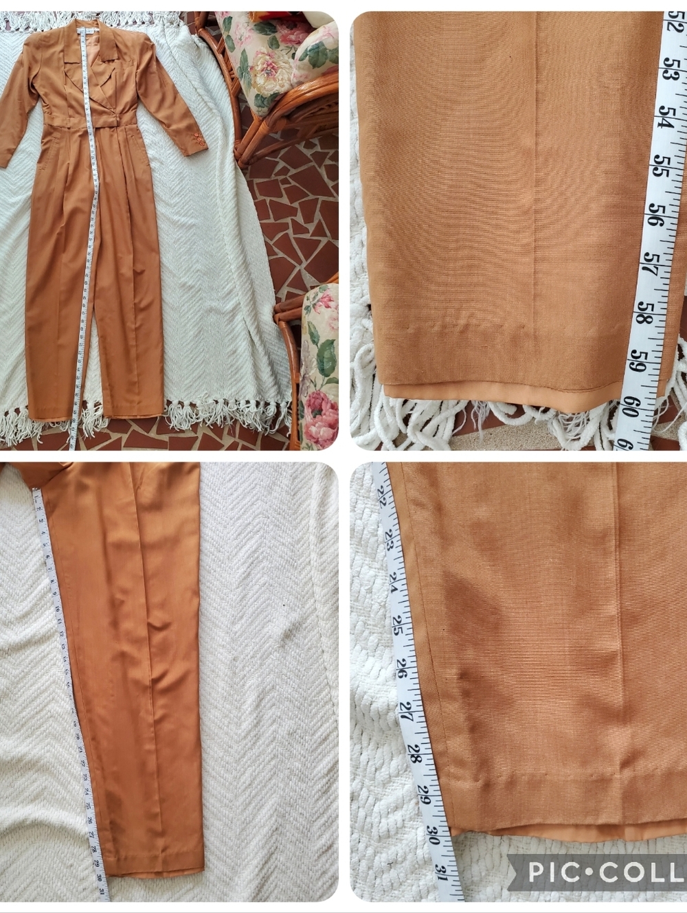📣FLASH SALE!📣 Vintage Pia Rucci 100% Silk Tailored Power Jumpsuit 80s 90s - Picture 15 of 15